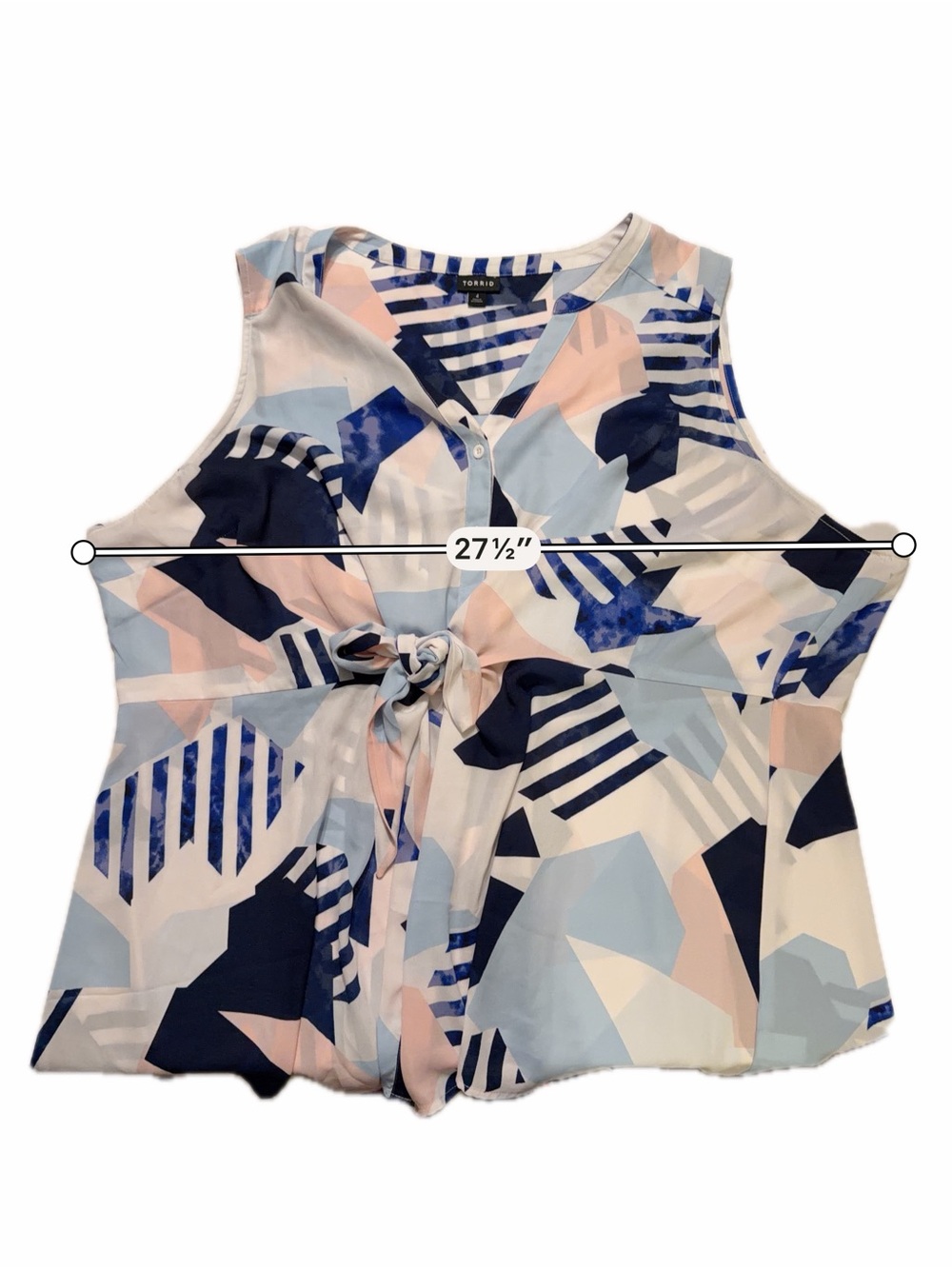 Torrid Women’s 4X Georgette Tie Front Sleeveless Abstract Geometric Tank Top - Picture 10 of 10